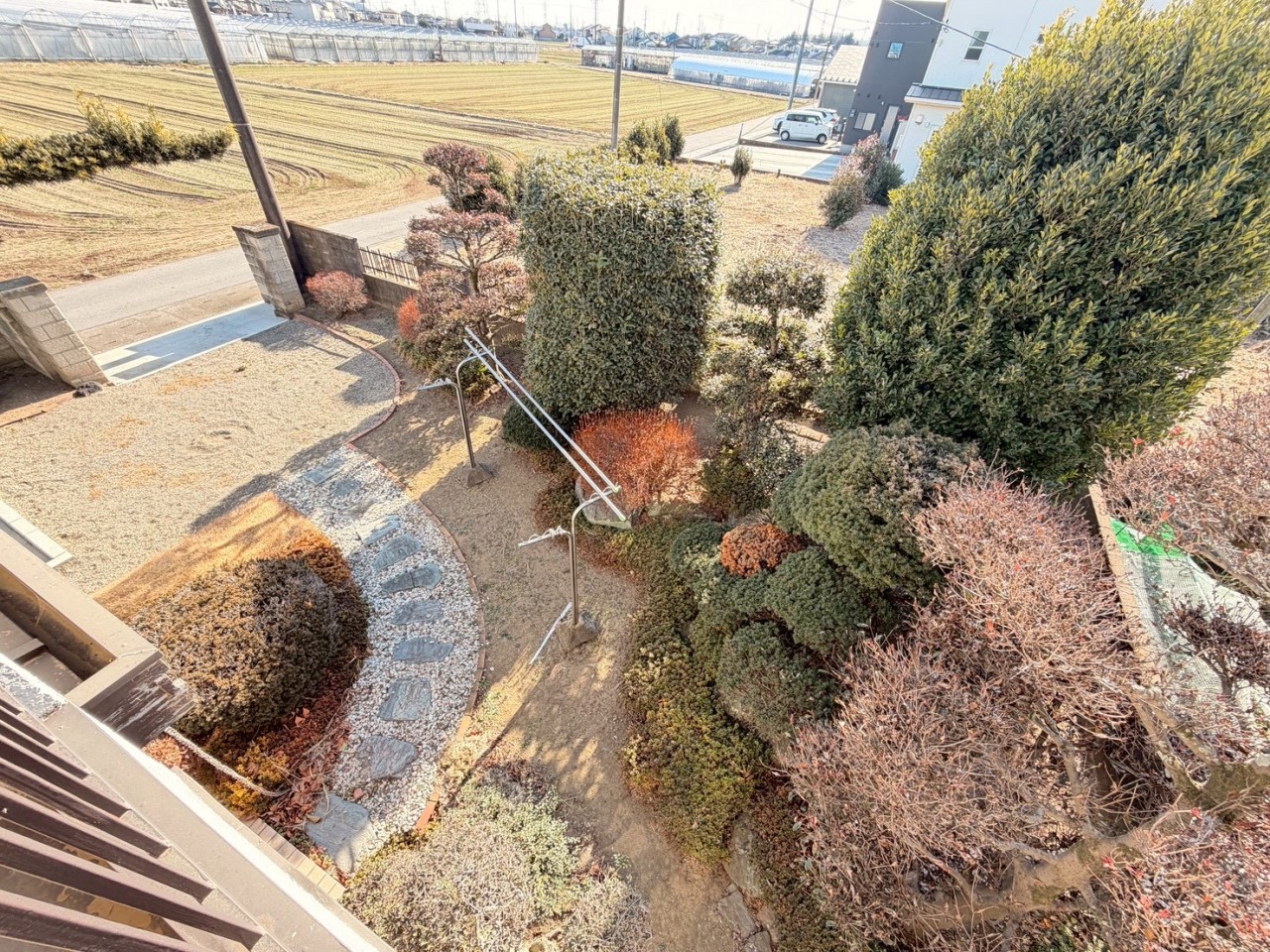 【バルコニーから見たお庭】お好きな植栽を植えられます♪