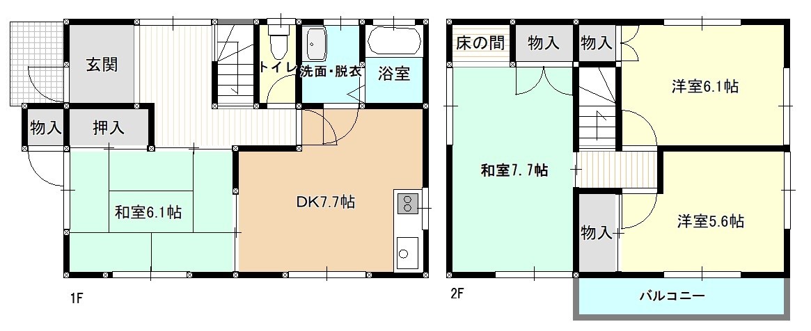 【間取り図】全居室収納！豊富な収納でお家の中を常に整理整頓できます♪