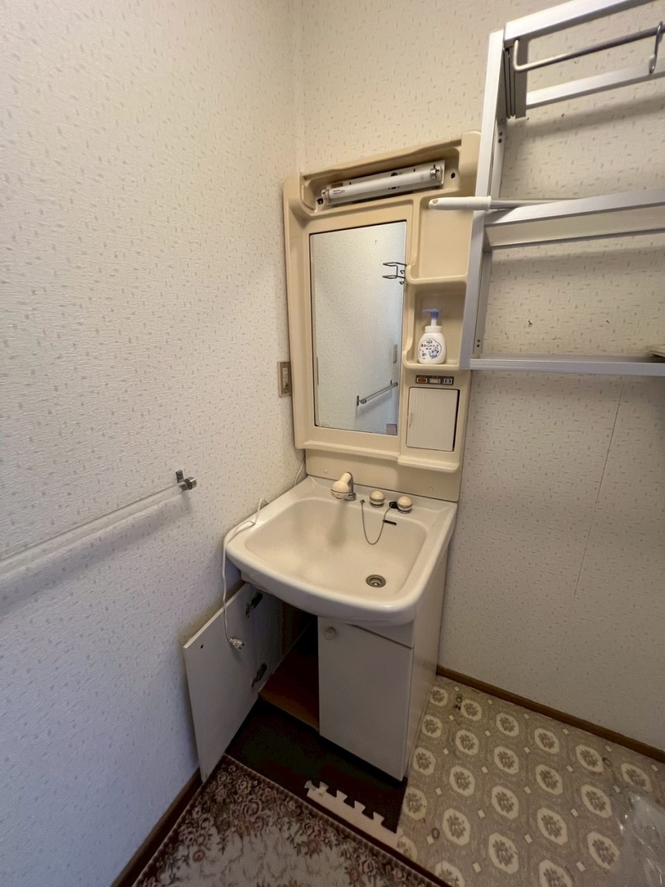 【洗面】洗面ボウルの下には収納があるので掃除道具などもしまっておけます♪（２０２６年２月撮影）