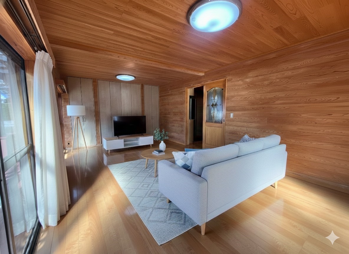 ■リビング（2026年2月撮影)|※CG合成で家具を配置したイメージです。※家具は販売しておりません。