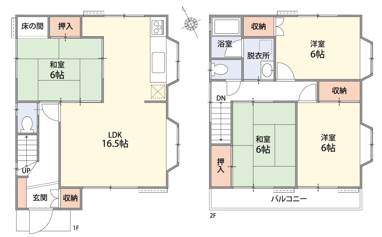 各部屋に収納が備わっている、使い勝手の良い４LDK！