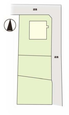 ◆区画図｜北側約4.1ｍ接道。東側約4.0ｍ接道。駐車4-5台（並列）以上可能。