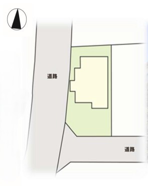 ◆区画図｜南道路約4.2ｍ公道、西道路約6.0ｍ公道