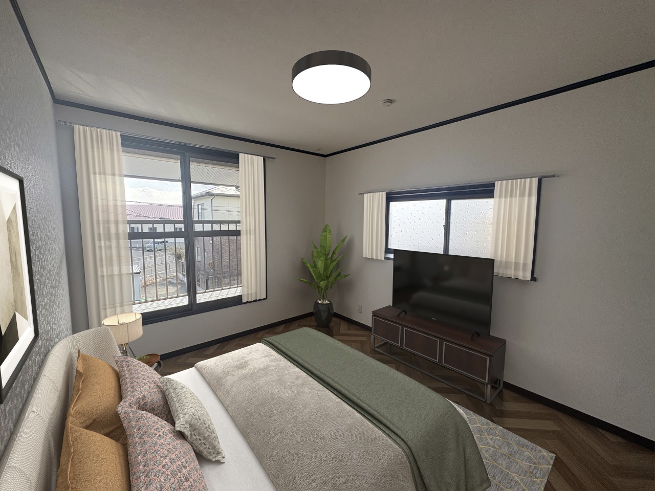 *2階洋室(約6.6帖)|※CG合成で家具を配置したイメージです。※家具は販売しておりません。